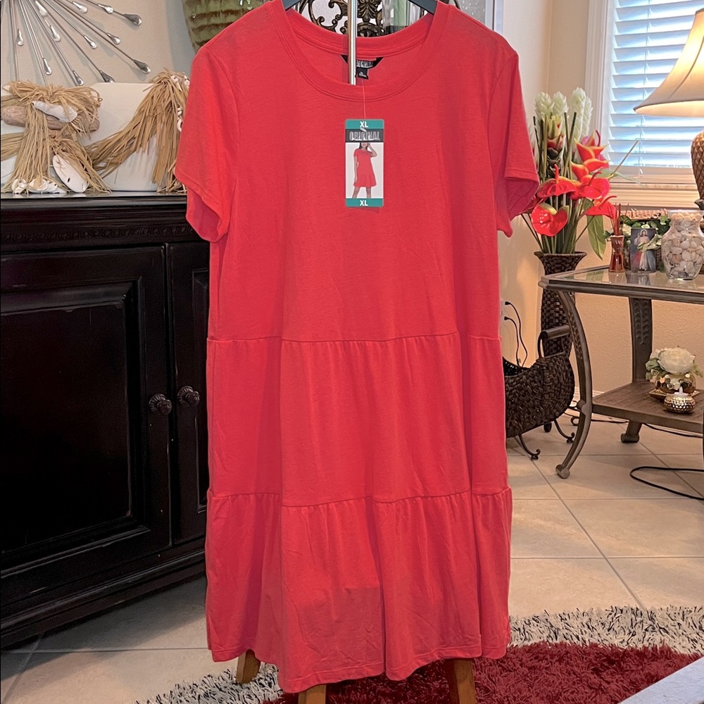 Nicole Miller Pink Tiered Dress